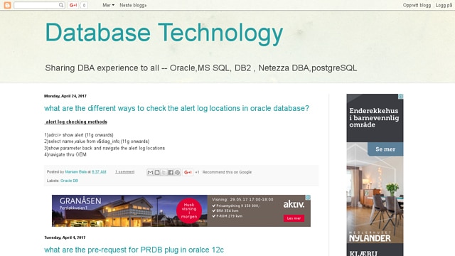 Database Technology blog