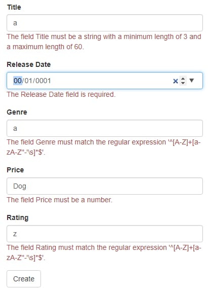 Figure 2 - ASP.NET Web Forms validators