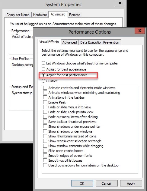 Figure 1 – Visual Effects tab