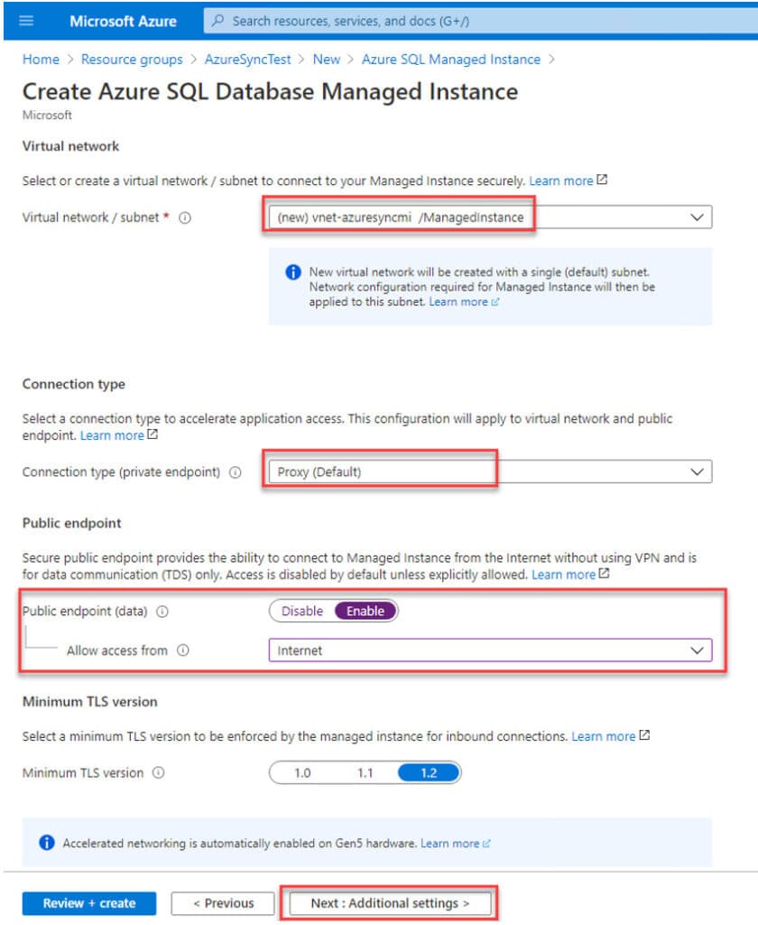 Figure 6 - Fill out Networking tab optional information